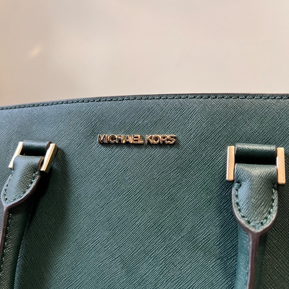 Michael Kors- Dark Green Satchel Purse - Picture 7 of 7